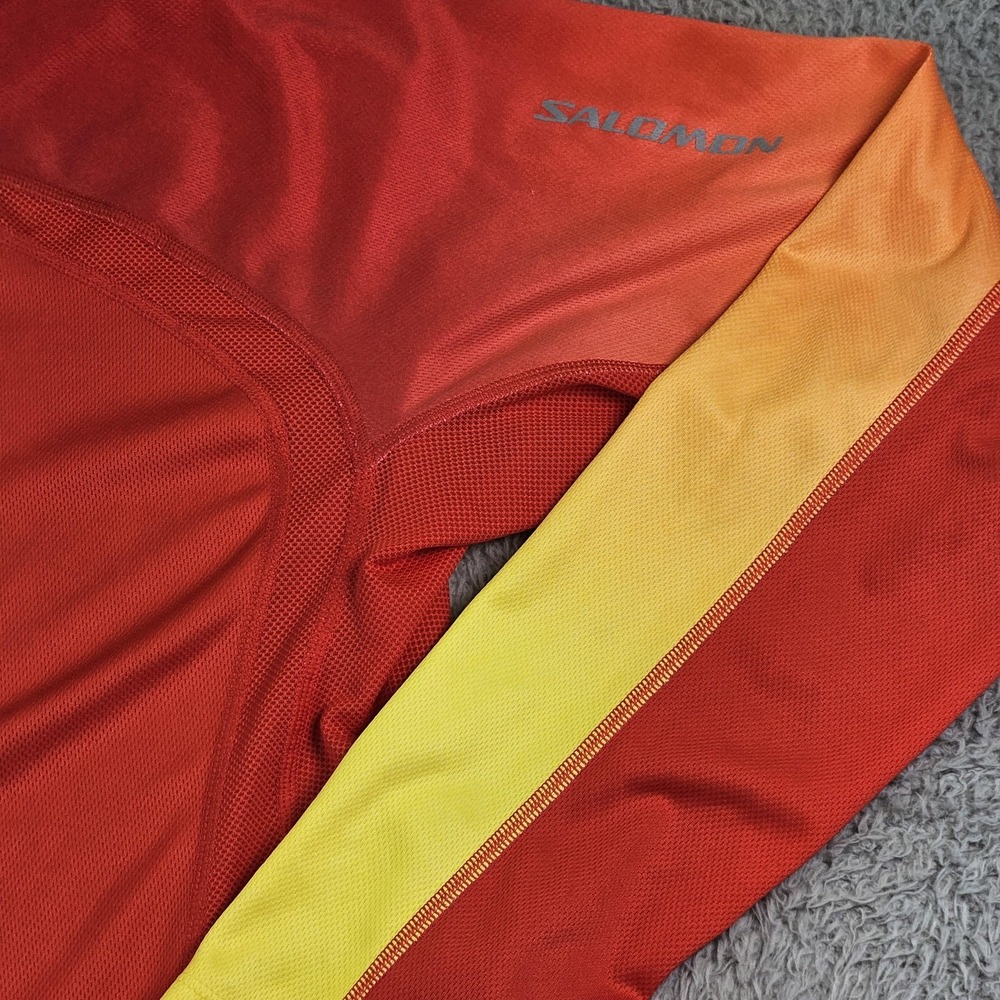 Salomon Pullover Mens Large‎ Red ACTI LITE 1/4 Zip Running Long Sleeve Top - Picture 4 of 13